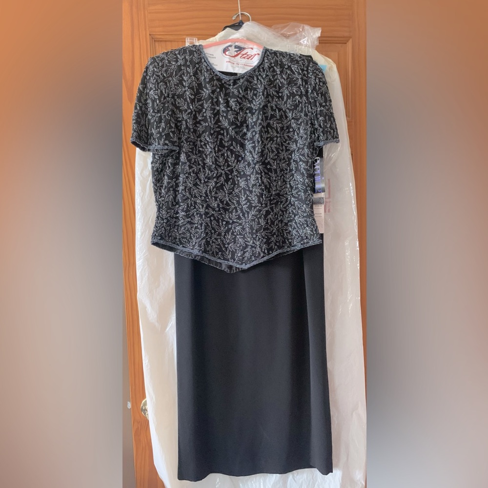 NWT Adrianna papell Tiny leaf two piece gown - Picture 4 of 6